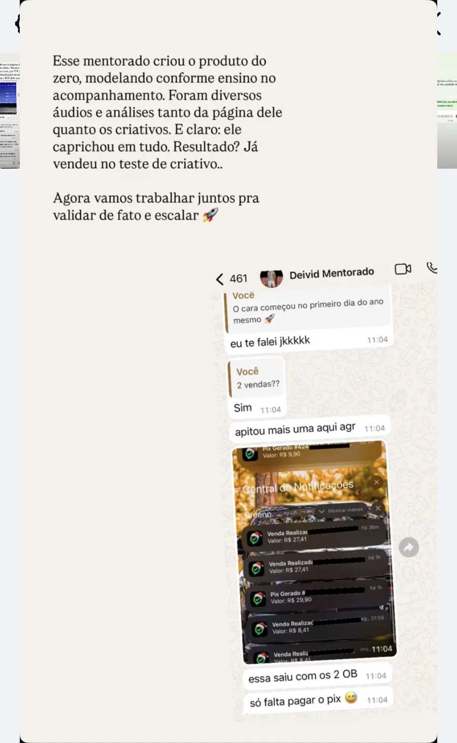 Mentorado que criou o produto do zero